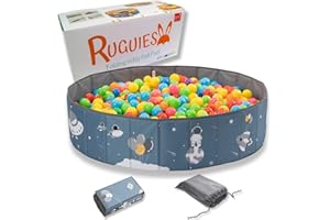 RUGUIES - Basen z piłeczkami dla niemowląt i dzieci do 3 lat - składany park z piłkami dla chłopców - do użytku wewnątrz i na zewnątrz - (kulki nie są dołączone) (przestrzeń 80 x 26 cm)