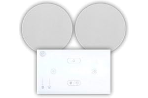 Systemline E50 Built-In Bluetooth Amplifier Hi-Fi Speaker System (White) & 6.5" Ceiling Speakers (1 Pair 6.5" Qi65CB Ceiling Speakers)