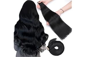 HotLulana Extensiones Adhesivas Pelo Natural Negro Azabache(#1) 40pcs 35cm 80g 14pulgadas Invisible Extensiones Pelo Natural Skin Weft Remy Extensiones de Cabello Natural Extensiones Adhesivas.