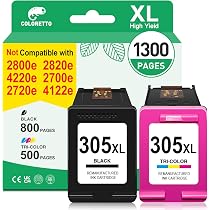 305 XL Cartucce di ricambio per HP 305 XL Nero e Colore Compatibile per Inchiostro 305 per HP Envy 6400e 6020e 6032e 6000 6022e 6030e 6032e 6430e 6432e (2 confezioni 305 XL Cartucce di ricambio per HP 305 XL Nero e Colore Compatibile per Inchiostro 305 per HP Envy 6400e 6020e 6032e 6000 6022e 6030e 6032e 6430e 6432e (2 confezioni