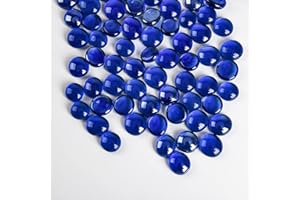 Hisredsun 260 piedras de cristal, cuentas de mármol planas de 1.35 kg, piedras de relleno de jarrón, piedras de cristal artificial, piedras preciosas decorativas de río, maceta, paisajismo