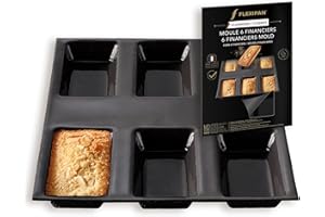 SILPAT Flexipan Moule Financier Silicone – 6 Mini Gateaux Four - Accessoire Patisserie, Cuisine Antiadhésif- Démoulage Facile - Cuisson Idéale - Haute Durabilité - Résistant à la Chaleur et au Froid