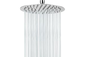 25 cm regnduschhuvud, regnduschhuvud i 304 rostfritt stål, högtrycksbooster vattenflöde, självrengörande silikonmunstycken, enkel vägg/takmontering, kromfinish