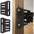KOPKIO 2PCS Bed Frame Brackets Adapter/ Connector,Heavy Duty Bed Modification Plate Brackets for Headboard,Adjustable Bed Headboard Brackets for Metal Bed Frame,Black