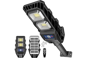 JESLED faro led esterno con pannello solare, 6500K lampioni da giardino esterno, IP65 Impermeabilefaretto led da esterno solare per Strada, Cortile
