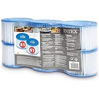 Intex 29011E Typ S1 PureSpa Easy Set Ersatzfilter für Pool, Spa, Whirlpool, Badewanne, blau und weiß, 6 Stück