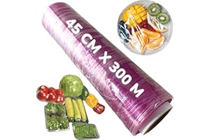 ANIMALUJOS BONDIBUY Film Transparente Alimentario, Rollo Film Transparente Alimentario, Film Alimentario 45x300, Film Transparente Alimentario Profesional, Film Transparente Tatuaje (45 cm x 300 mts)