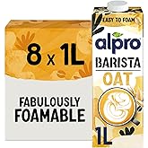 Alpro Barista Oat Drink - Plant-Based Long Life Dairy Free & Lactose Free - Great for Coffee Foam - 1L (Pack of 8)