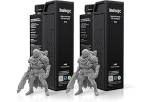 Inslogic Żel Podobny do ABS Pranawny wodą, Żel Rozpuszczalny w Wodzie do Drukarni 3D, Żel do Utwardzania UV o Wavelength 405nm o Wysokiej Precyzji do Drukarni 3D LCD DLP SLA,szary 1kg*2