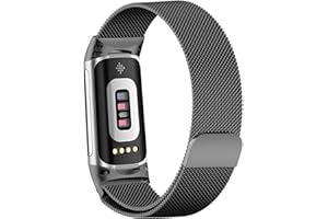 ZoRoll Cinturino Compatibile con Fitbit Charge 6 / Fitbit Charge 5, Inossidabile Intrecciato a Rete Metallo con Cinturino in Acciaio Compatibile con Fitbit Charge 6 / Fitbit Charge 5 - Nero