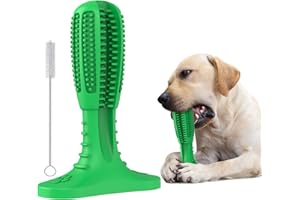 RUCACIO Dog Chew Toys, Tough Durable Dog Toothbrush Toys, Outdoor Interactive Dog Toys Dogs Dental Care Teeth Cleaning Toy, Puppy Dog Birthday Gifts