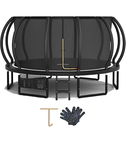 Cama Elástica Flamaker Para Jardín – Trampolín De 228/305/366/427 Cm Con Red De Seguridad Y Estructura Anticorrosión – Capacidad 150 Kg