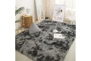 NIULAA Hochflor Teppich 160x230 Dunkelgrau Modern Flauschig Weich Teppich Groß für Wohnzimmer Deko Schlafzimmer Flur Läufer Outdoor Carpet Langflor Fellteppich Kunstfell Shaggy Einfarbig Bettvorleger