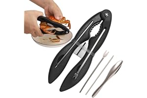 GÉNÉRIQUE Ensemble de craquelins et pics au homard, craquelins et outils au crabe | 4 outils de cueillette de pinces de crabe en acier inoxydable - Outils ergonomiques antidérapants pour fruits de mer, pattes d