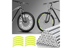 YQBFTC 72 Pezzi Riflettori per Raggi con 10 Adesivi,360°visibilità Catarifrangenti per Raggi Bicicletta,Catarinfrangenti Raggi Facile Installare per La Massima visibilità Notturna Accessori Bici