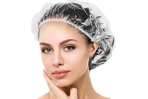 Mis.Moon 135 Stück Einweg-Duschhauben, 52cm Duschhaube, Breite, Dicke, Durchsichtige, Elastische Haarduschhaube Aus, Geeignet für Frauen, Reise, Heimgebrauch (Transparent)
