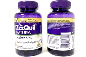CELORRIOFARMA Zzzquil Natura con Melatonina 60 gominolas. Sabor Mango Platano.- PACK 2UN (Total 120 gominolas)