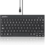 Perixx PERIBOARD-326 Wired USB Mini Backlit Keyboard, Quiet Typing Design, QWERTY UK