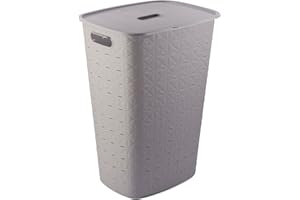 Curver Softex 56L Laundry Hamper, 70 percent Recycled Material, Durable, Lightweight, Taupe