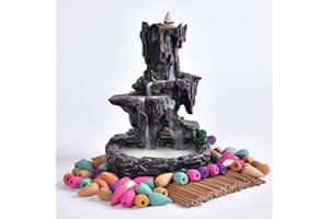 YYW Handgefertigte Backflow Räucherstäbchenhalter, Räucherstäbchenhalter Resin Räucherstäbchenhalter Räucherkegelhalter Räucherstäbchenhalter Rückfluss Räuchergefäß Dekoration Geschenk,10 Free Cones