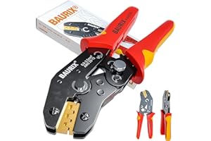 BAURIX® Zestaw Szczypiec - Szczypce do Zaciskania Końcówek do [0,50mm² - 2,50mm²] Złącz Elektrycznych - Szczypce do Płaskich Tulejek
