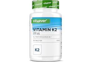 VIT4EVER Vitamine K2 MK7-365 comprimés - 200 µg par comprimé - Teneur en MK-7 ménaquinone >99,7% - Haute dose - Sans additif indésirable - Vegan