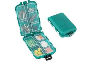 WLLHYF Pudełko na tabletki, podróżny pojemnik na pigułki, 10 przegródek, organizer na leki, pojemnik na witaminy, pojemnik na witaminy, do użytku na świeżym powietrzu, w podróży, na kemping (zielony)