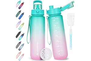 AOPREL Trinkflasche 1l, Wasserflasche BPA-Frei aus Tritan, Sport Trinkflasche Kohlensäure geeignet, Auslaufsicher 1 Liter Flasche für Fitness, Wandern, Camping, Schule und Büro
