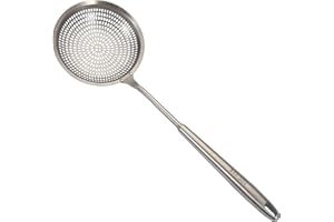‎FJNATINH Schlitzlöffel, 304 Edelstahl, Schaumlöffel, Siebkelle für Küche, Kochen, 42 cm