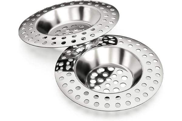 Kitchen Helpis avloppssil – 2 st, 14 g – rostfritt stål | Abfluss-Sieb aus rostfreiem Edelstahl, Sieb Edelstahl, Haarfänger Shower, Waschbecken Sieb, Abflusssieb Küche, Haarsieb