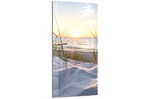 ‎DEQORI DEQORI Glas-Magnettafel | 50x100 cm groß | Motiv "Ostsee Sonnenuntergang" | Memo-Board aus Glas | Magnetboard inkl. Magnete, Stift & Tuch für Küche & Büro | Tafel magnetisch & beschreibbar