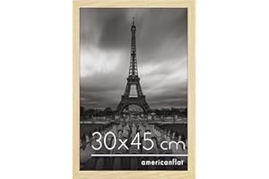 Americanflat Cadre Photo 30x45 cm Chêne Naturel - Bois MDF avec Vitre Plexi Poli & Matériel de Suspension - Cadre Photo 45x30 cm pour Suspension Horizontale ou Verticale