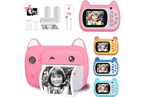 Toyogo Aparat natychmiastowy dla dzieci, ekran LCD 6,1 cm, cyfrowy aparat dla dzieci, z 6-krotnym zoomem, podwójny obiektyw 24 MP, rejestrator wideo 1080p, prezent dla chłopców i dziewczynek