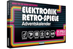 FRANZIS 67150 - Elektronik Retro Spiele Adventskalender, 24 Spiele der 70er und 80er zum Selberbauen, inkl. 28-seitigem Begleitbuch, ohne Löten
