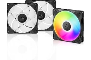 ARCTIC P14 Pro A-RGB - 3 Pack - Powerful Premium Fan, 140 mm PWM Fan with Y-Cable Splitter, 400-2500 rpm, 0 rpm <5% PWM, 5V Digital RGB, Fluid Dynamic Bearing, 4-Pin - Black