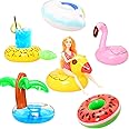 Miunana Pool Floaties for Girl Dolls, Fun Swimming Pool Party Ring Inflatable Drink Holder for 11.5 inch Dolls Pool Toys