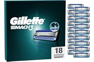 Gillette Mach3 ostrza do golenia, 18 zapasowych ostrzy do golenia na mokro dla mężczyzn z potrójnym ostrzem