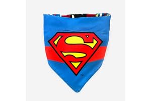 That Dog In Tuxedo Official DC Superman Reversible Dog bandanaDog Bandana/Dog Scarves with Adjustable Dog Collar (Size - M-L) Blue