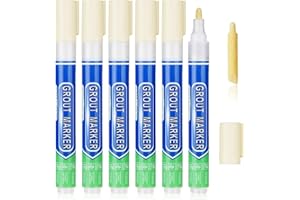 Flintronic Stylo Joint Carrelage, 6PCS Stylo de Carrelage à Coulis, Imperméable Marqueur Joints, Rénovateur de Coulis pour Salle de Bain, Cuisine, Carrelage, Sol