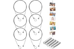 Asfrode CordóN FotográFico De 6 Piezas Con 72 Imanes, Marcos De Fotos, Cuerda Para Colgar Fotos De 2 M * 1,5 Mm, Cuadro Personalizado Con Foto, Colgar Fotos Con Pinzas, Marcos De Fotos