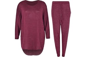 Umbrella Clothing Women's Tracksuit, 2 Piece High Low Top and Bottoms Casual Loungewear Knitted Outfit, Polyester/Elastane, XL, Female, Tracksuit