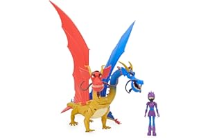 Dreamworks Dragons, Gran Figura de Wu y Wei y Jun, The Nine Realms, Juguete para niños