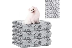 LATRAT 3-pakiety kocy dla psów i kotów, do mycia i puszyste, kocyk dla psa i kota, osłona kanapy dla psów, koc na sofę, szary