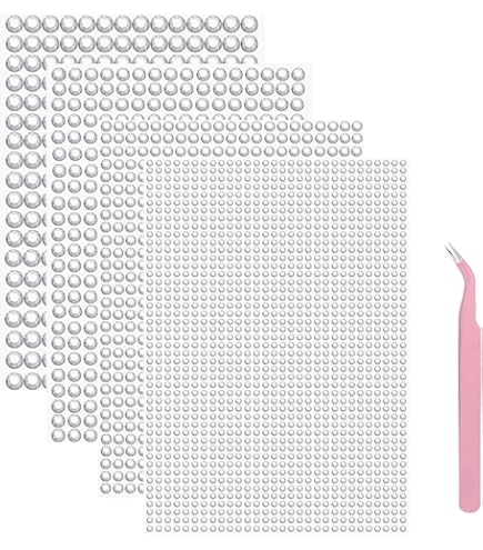 Adesivo Strass Adesivi Fogli di Perline Multicolor Autoadesivi per Scrapbooking 10 Fogli/ 5040PCS Rotondi Gemme di Cristallo Foglio per DIY Artigianato Abbellimenti Decorazione (Rosa