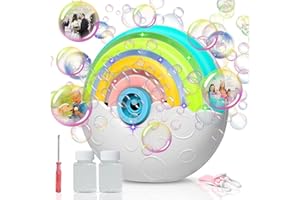 Panamalar Máquina de Pompas Jabon Portátil y Automática para Niños, con 2000+ Burbujas por Minuto para Interior Exteriores Bodas Fiestas, 2 Soluciones Incluidas