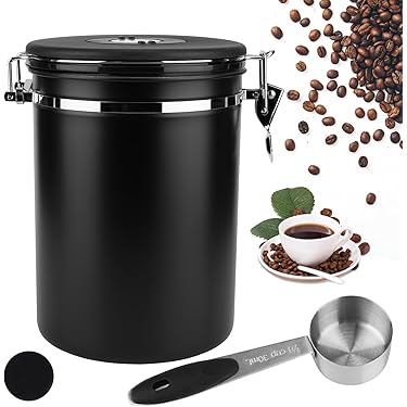 Contenitore Caffè Sottovuoto - Acciaio Inox 1.6L Con Pompa Integrata, Per Conservazione Chicchi
