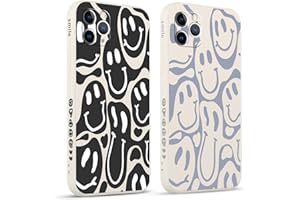 Pnakqil 2 stück Handyhülle für Apple iPhone 11 Pro 5.8",Hüllelustiges Funny Smile Grimace Bemaltes Muster süß Ästhetik Mädchen Silikon Schutzhülle Tasche Schön Kameraschutz Case