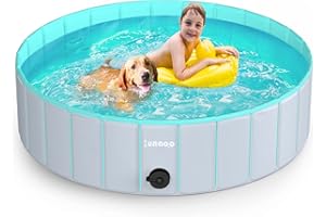 lunaoo Piscina para Perros, Bañera Plegable para Mascotas, Antideslizante y Resistente al Desgaste Bañera para Niños Natación Piscina para Mascotas Perros 80cm / 120cm / 160cm