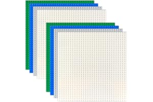 DODUOS 8 Platten-Set Bauplatten Kompatibel mit Meisten Marken, 4 Farben Classic Bausteine Grundplatte 25.5 * 25.5cm, Grüne Blaue Graue Sand Grundplatte, Bauplatte für Bausteine