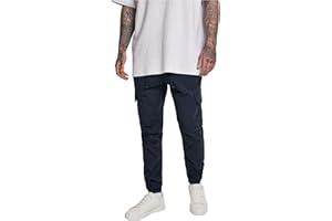 URBAN CLASSICS Pantalón jogging Cargo con bolsillos de parche 2 laterales y 2 traseros, ajuste slim fit, color liso, cintura cordón, puños elásticos, distintos colores, tallas XS - 5XL